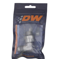 Thumbnail for DeatschWerks 8AN ORB Male Swivel to 8AN Male Flare 90-Degree Fitting - Anodized DW Titanium