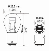 Thumbnail for Hella Bulb 7528 12V 21/5W Bay15D S8 Sb