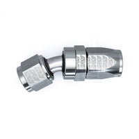 Thumbnail for DeatschWerks 8 AN Female Flare Swivel 30-Degree Hose End CPE - Anodized Matte Black