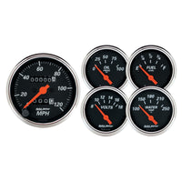 Thumbnail for Autometer Designer Black 5pc 100-250deg Temp / 8-18V Volt / 120mph Speed / 100psi Oil / E-F Fuel