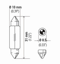 Thumbnail for Hella Bulb 3175 12V 10W Sv858 T325 10X31(2)