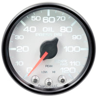 Thumbnail for Autometer Spek-Pro Gauge Oil Press 2 1/16in 120psi Stepper Motor W/Peak & Warn Wht/Blk
