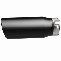 Thumbnail for MagnaFlow Tip Stainless Black Coated Single Double Round Single Outlet 5in Dia 4in Inlet 13in L
