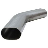 Thumbnail for Granatelli 3in Oval Stainless Steel Horizontal 45 Deg Bend 4.5in Bend Radius Tubing