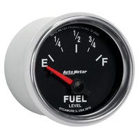 Thumbnail for Autometer GS 52mm 0-90 ohms Short Sweep Electronic Fuel Level GM Gauge
