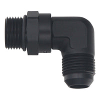 Thumbnail for DeatschWerks 10AN ORB Male Swivel to 10AN Male Flare 90-Degree Fitting - Anodized Matte Black