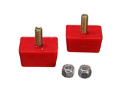 Thumbnail for Energy Suspension Univ Red 7/8in H x 1-7/8in L x 1-3/8in W Low Profile Rectangular Bump Stops (2 ea)