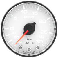 Thumbnail for Autometer Spek-Pro Gauge Vac/Boost 2 1/16in 30Inhg-30psi Stepper Motor W/Peak & Warn White/Black