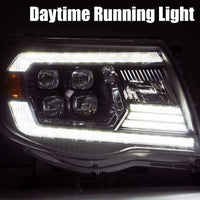Thumbnail for AlphaRex 05-11 Toyota Tacoma NOVA LED Projector Headlights Plank Style Chrome w/Activation Light/DRL