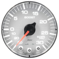 Thumbnail for Autometer Spek-Pro Gauge Vac/Boost 2 1/16in 30Inhg-30psi Stepper Motor W/Peak & WarnSilver/Chrome
