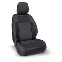Thumbnail for PRP 2016+ Toyota Tacoma Front Seat Covers with Electric Seat Adjusters (Pair) - Black/Grey