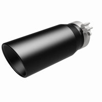 Thumbnail for MagnaFlow Tip Stainless Black Coated Single Double Round Single Outlet 5in Dia 4in Inlet 13in L