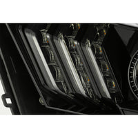 Thumbnail for AlphaRex 10-12 Ford Mustang PRO-Series Projector Headlights Plank Style Jet Black w/Top/Bottom DRL