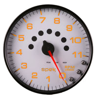 Thumbnail for Autometer Spek-Pro Gauge Tachometer 5in 11K Rpm W/Shift Light & Peak Mem White/Black