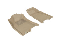Thumbnail for 3D MAXpider 2004-2012 Chevrolet/GMC Colorado/Canyon Crew Cab Kagu 1st Row Floormat - Tan