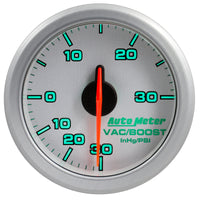 Thumbnail for Autometer Airdrive 2-1/6in Boost/Vac Gauge 30in HG/30 PSI - Silver