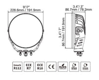 Thumbnail for Go Rhino Xplor Blackout Series Round LED Spot Light Beam w/DRL (Surface/Thread Stud Mnt) 7in. - Blk