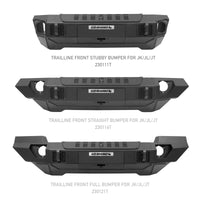 Thumbnail for Go Rhino 07-20 Jeep Wrangler JL/JLU/JK/JKU/Gladiator JT Trailline Front Stubby Bumper