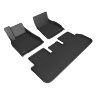 Thumbnail for 3D MAXpider 21-22 Tesla Model S Kagu 1st & 2nd Row Floormats - Black