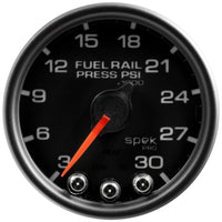 Thumbnail for Autometer Spek-Pro Gauge Rail Press 2 1/16in 30Kpsi Stepper Motor W/Peak & Warn Blk/Blk