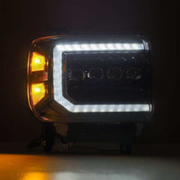 Thumbnail for AlphaRex 14-18 GMC Sierra NOVA LED Proj Headlights Plnk Style Alpha Blk w/Activ Light/Seq Signal/DRL