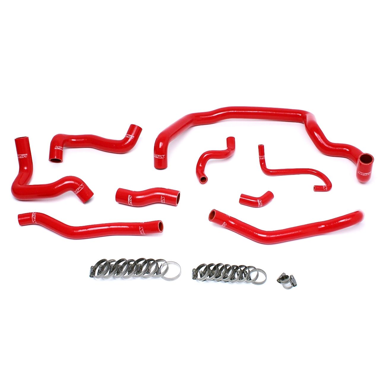 HPS Red Reinforced Silicone Radiator and Heater Hose Kit Coolant for Mini 07-11 Cooper S R56 1.6L Turbo Manual Trans