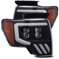 Thumbnail for AlphaRex 09-14 Ford F-150 NOVA LED Proj Headlights Plank Style Matte Black w/Activ Light/Seq Signal