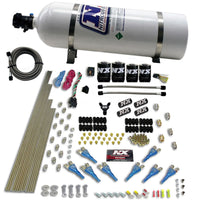 Thumbnail for Nitrous Express 8 Cyl Shark Direct Port 4 Solenoids Nitrous Kit (200-600HP) w/15lb Bottle