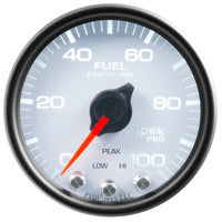 Thumbnail for Autometer Spek-Pro Gauge Fuel Press 2 1/16in 100psi Stepper Motor W/Peak & Warn Wht/Blk