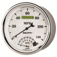 Thumbnail for AutoMeter Gauge Tach/Speedo 5in. 120MPH & 8K RPM Elec. Program Old Tyme White II