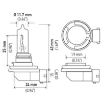 Thumbnail for Hella Bulb H9 12V 65W PGJ19-5 T4