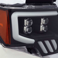 Thumbnail for AlphaRex 09-14 Ford F-150 NOVA LED Proj Headlights Plank Style Matte Black w/Activ Light/Seq Signal