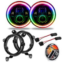 Thumbnail for Oracle Jeep Wrangler JL/Gladiator JT 7in. High Powered LED Headlights (Pair) ColorSHIFT SEE WARRANTY