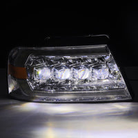 Thumbnail for AlphaRex 04-08 Ford F150 / 06-08 Lincoln Mark LT NOVA LED Proj Headlights Chrome w/Activ Light/Seq