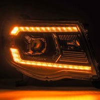 Thumbnail for AlphaRex 05-11 Toyota Tacoma LUXX LED Projector Headlights Plank Style Black w/Activ Light and DRL