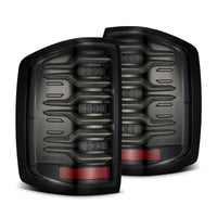 Thumbnail for AlphaRex 14-18 Chevy Silverado 1500 Luxx-Series LED Tail Lights Alpha-Black w/Activ Light/Seq Signal