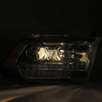 Thumbnail for AlphaRex 09-18 Dodge Ram 2500HD LUXX LED Proj Headlights Plank Style Black w/Seq Signal/Smoked DRL