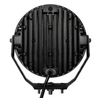 Thumbnail for Go Rhino Xplor Blackout Series Round Single LED Spot Light Kit w/DRL (Surface Mount) 9in. - Blk
