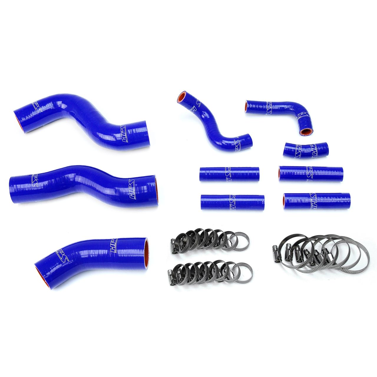 HPS Blue Reinforced Silicone Radiator + Pesky Heater Hose Kit 1FZ-FE for Lexus 96-97 LX450 FJ80 4.5L I6 without rear heater
