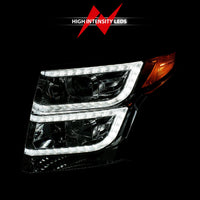 Thumbnail for ANZO 2015-2020 Chevy Tahoe Projector Headlights Plank Style Chrome w/DRL