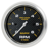 Thumbnail for Autometer Marine Carbon Fiber Ultra-Lite Gauge 3-3/8in Tachometer 6K RPM