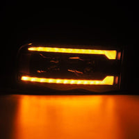 Thumbnail for AlphaRex 02-05 Dodge Ram 1500 PRO-Series Projector Headlights Plank Style Alpha Black w/Seq Signal