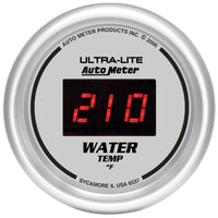 Thumbnail for Autometer Ultra-Lite 2-1/16in 340 Deg F Silver Dial Digital w/ Red LED Water Temperature Gauge