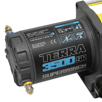 Thumbnail for Superwinch 3500 LBS 12V DC 7/32in x 32ft Synthetic Rope Terra 3500SR Winch - Gray Wrinkle