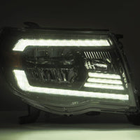 Thumbnail for AlphaRex 05-11 Toyota Tacoma LUXX Crystal Headlights Plank Style Design Black w/Activation Light/DRL