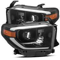 Thumbnail for AlphaRex 14-20 Toyota Tundra LUXX LED Proj Headlights Plank Style Alpha Black w/Activ Light/DRL