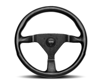 Thumbnail for Momo Montecarlo Steering Wheel 350 mm - Black Leather/Black Stitch/Black Spokes