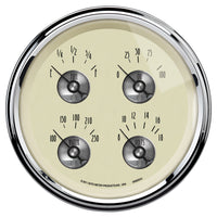 Thumbnail for AutoMeter Gauge Quad 5in. 0 Ohm(e) to 90 Ohm(f) Elec Prestige Antq. Ivory