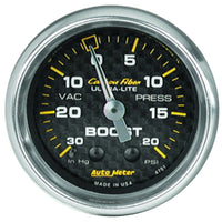 Thumbnail for Autometer Carbon Fiber 52mm 20 PSI Mechanical Boost Gauge