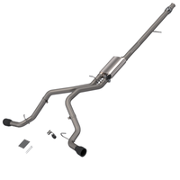 Thumbnail for 2014-2018 Silverado/Sierra QTP Screamer Split Rear Exit Cat Back Black Tips